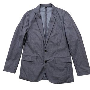 J.Crew Blazer Jacket Mens M Unconstructured Double Vented Houndstooth Gray
